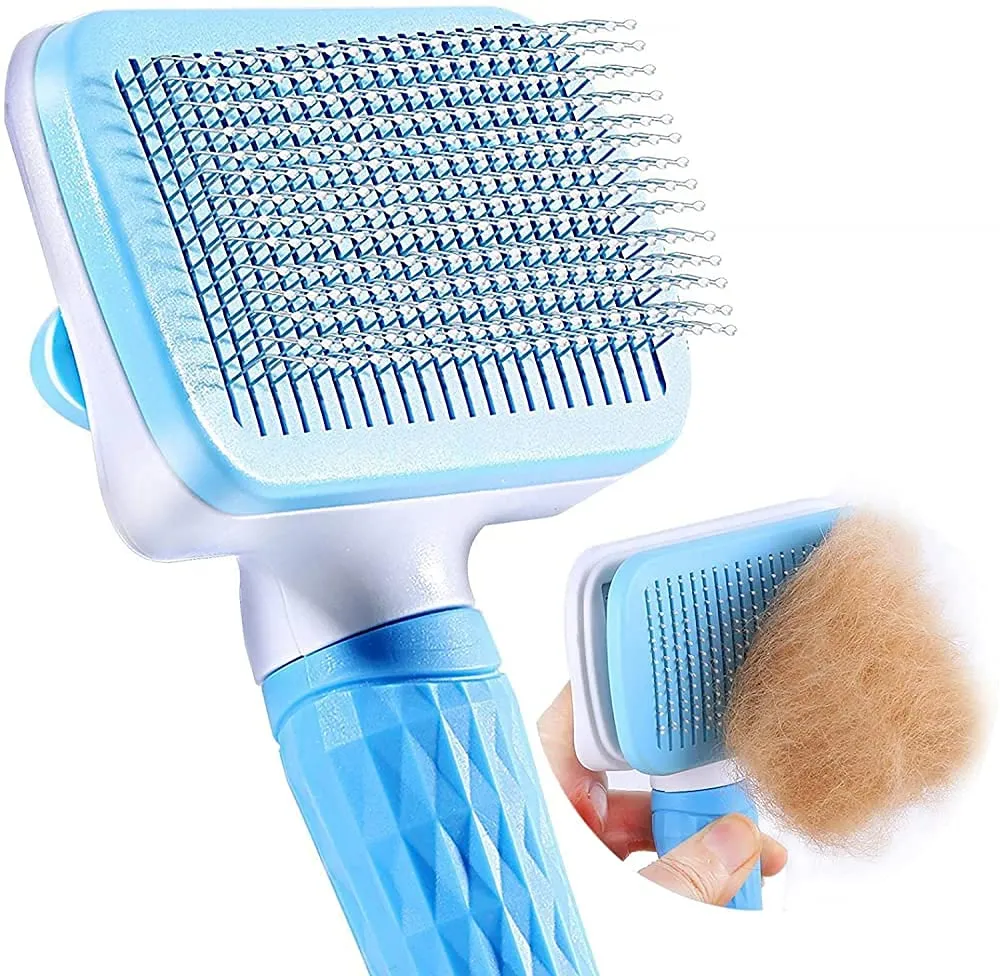 Petwag Pet Grooming Slicker Brush – Self Cleaning Dog & Cat Hair Remover