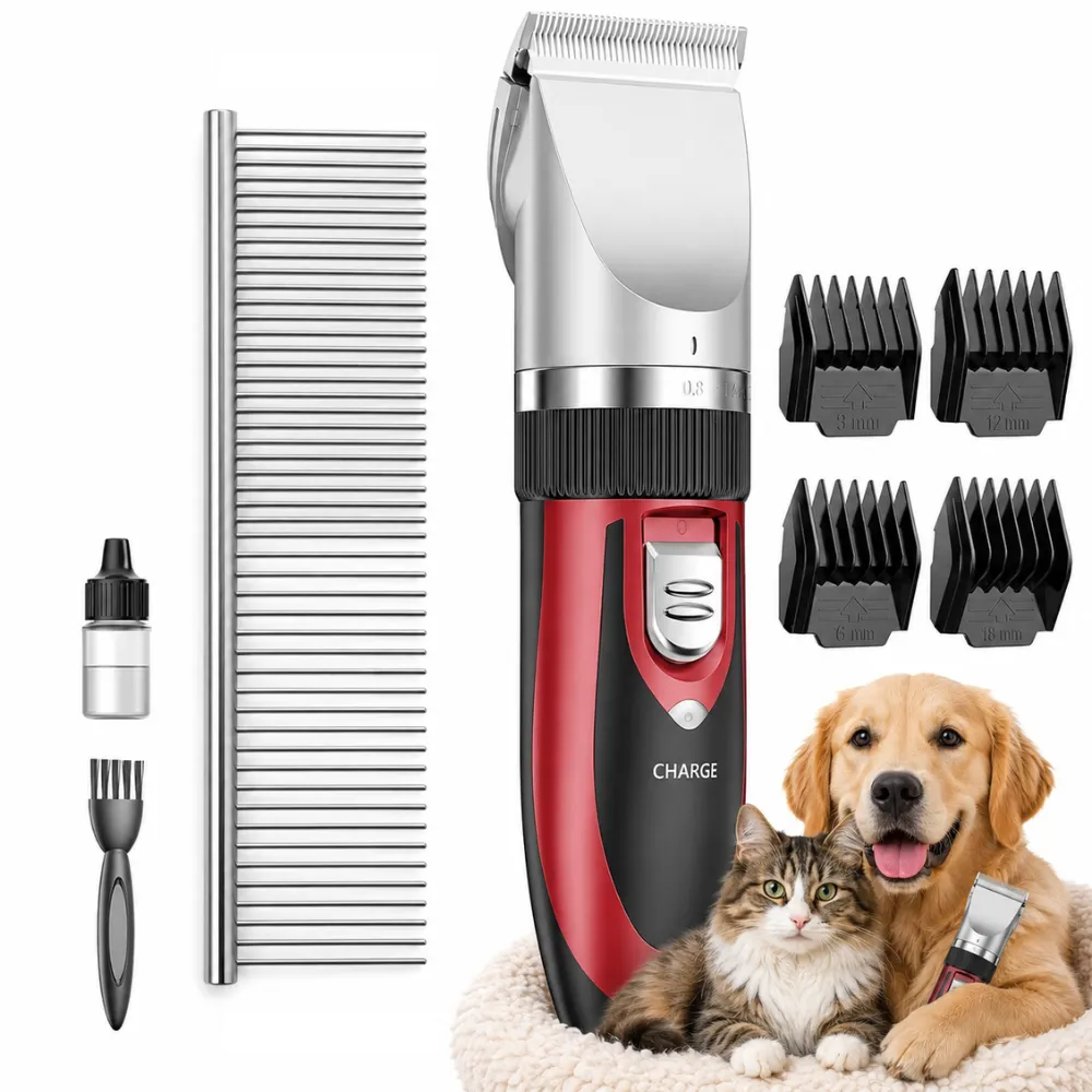 Petwag Professional Pet Grooming Clipper Kit for Dogs & Cats | Rechargeable Hair Trimmer